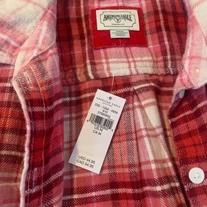 Women’s American Eagle pink crop flannel size M. Brand new!